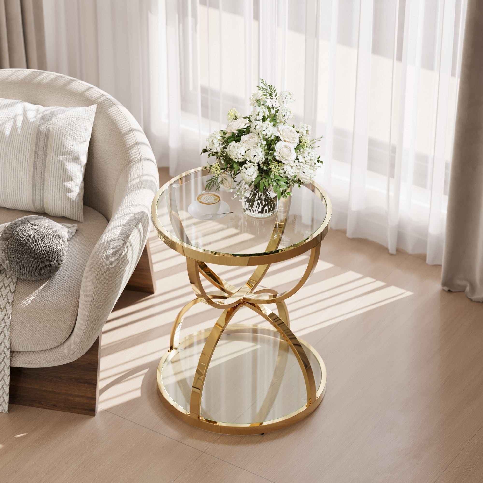 Gold low table - detail