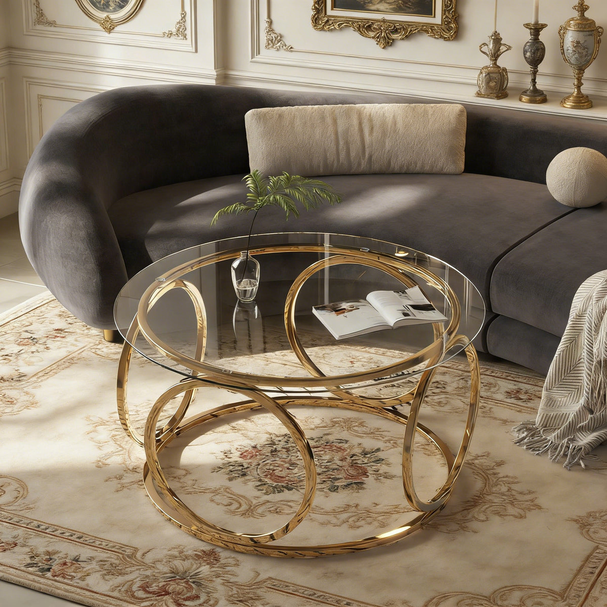 Gold low table - detail