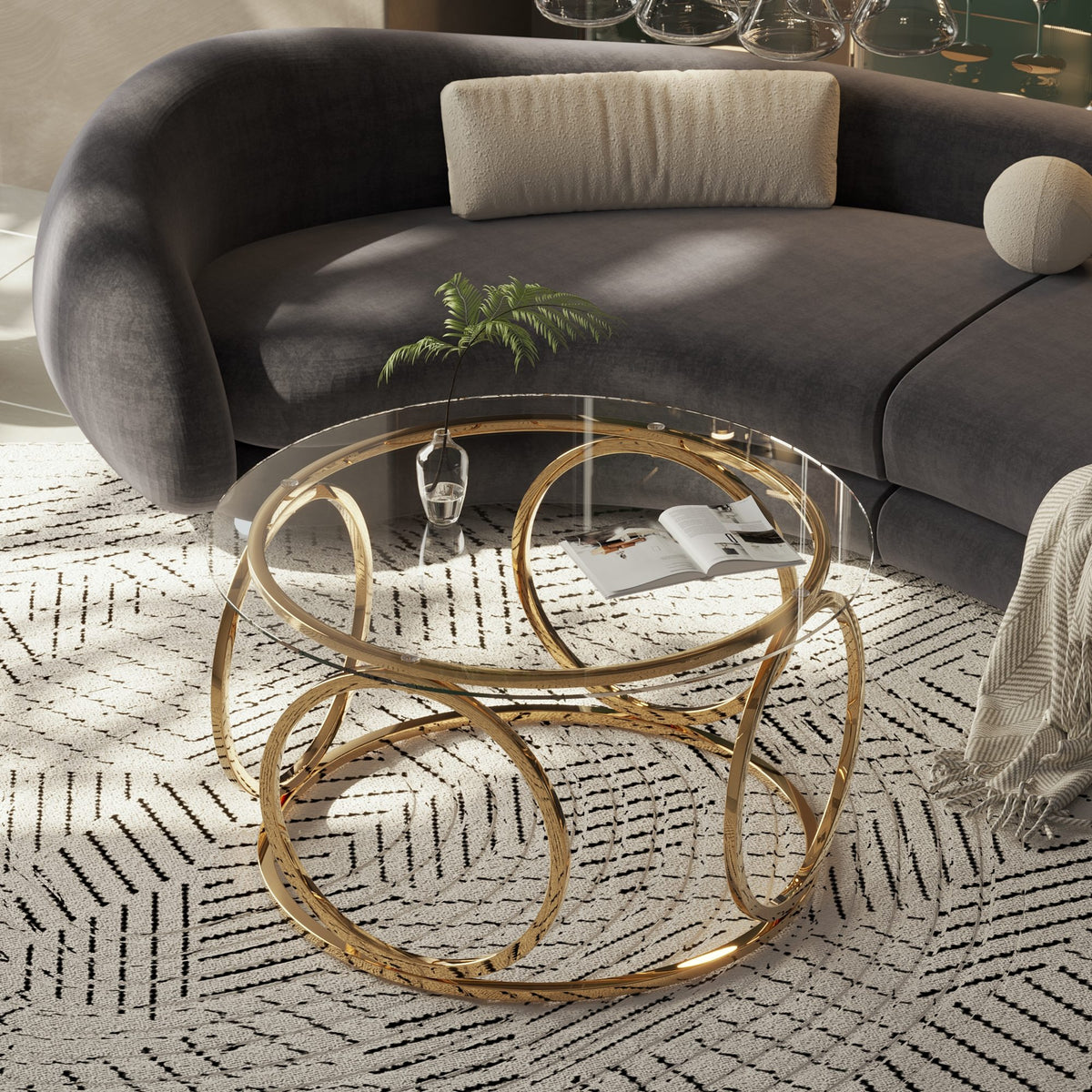 Gold low table - detail