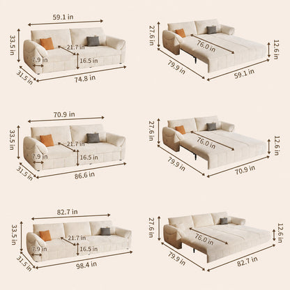 3-Way Convertible Flannel Sleeper Sofa with Deep Seat-sofabed-fbx-8639