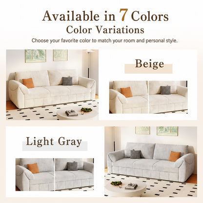 3-Way Convertible Flannel Sleeper Sofa with Deep Seat-sofabed-fbx-8639