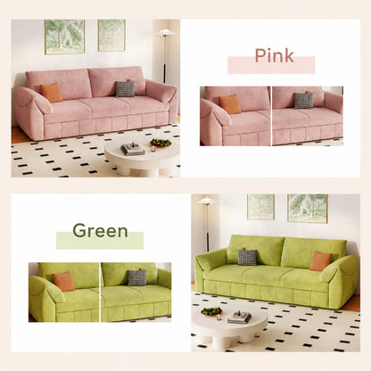 3-Way Convertible Flannel Sleeper Sofa with Deep Seat-sofabed-fbx-8639