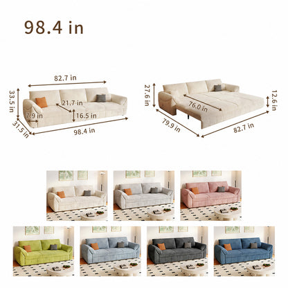 3-Way Convertible Flannel Sleeper Sofa with Deep Seat-sofabed-fbx-8639