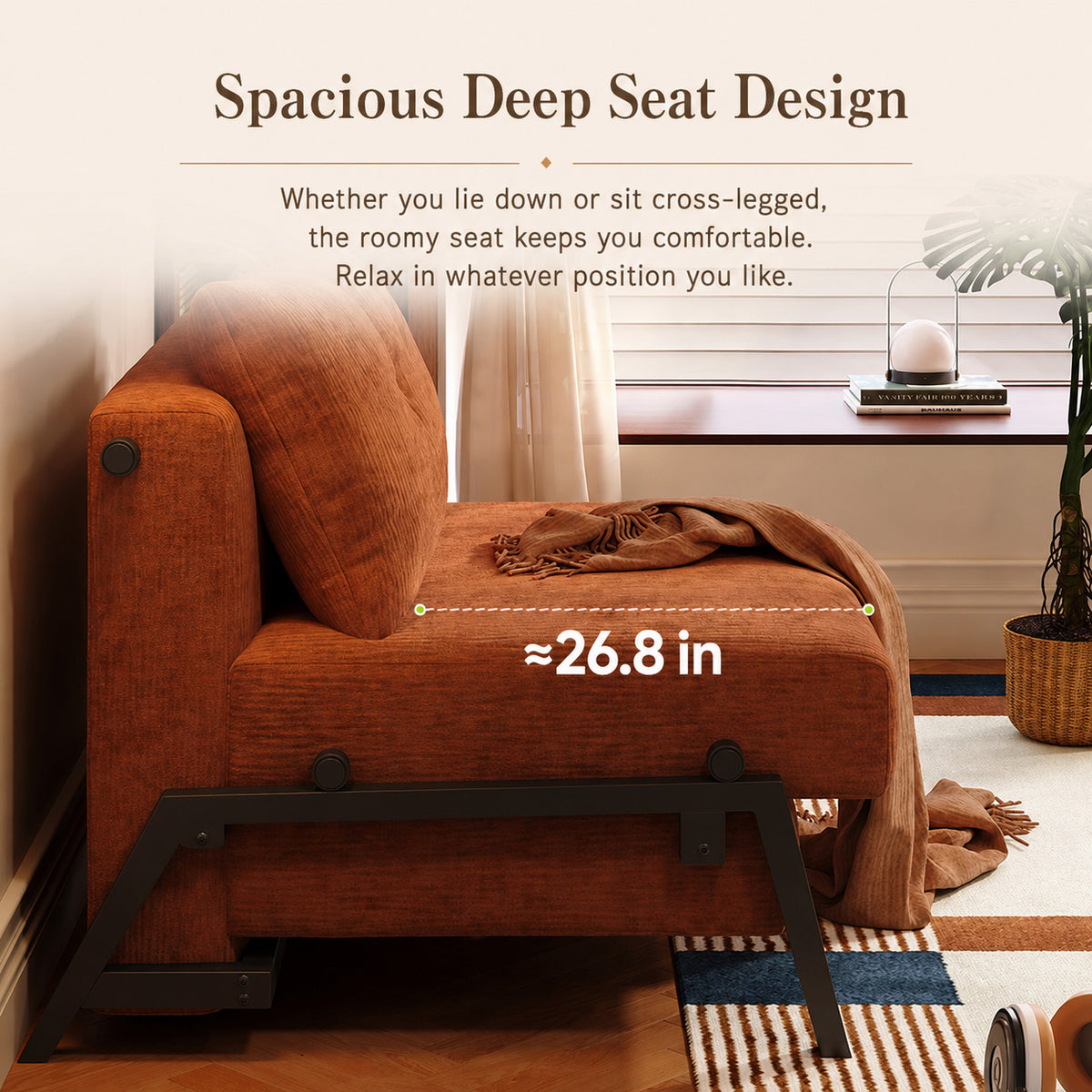 2-Way Convertible Sofa Bed with Deep Seat-sofabed-fbx-8693