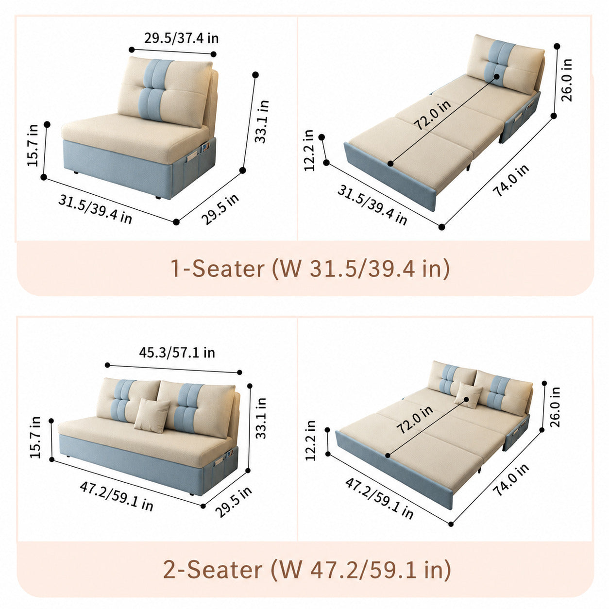 2Way Sofa Bed-fsx-1006