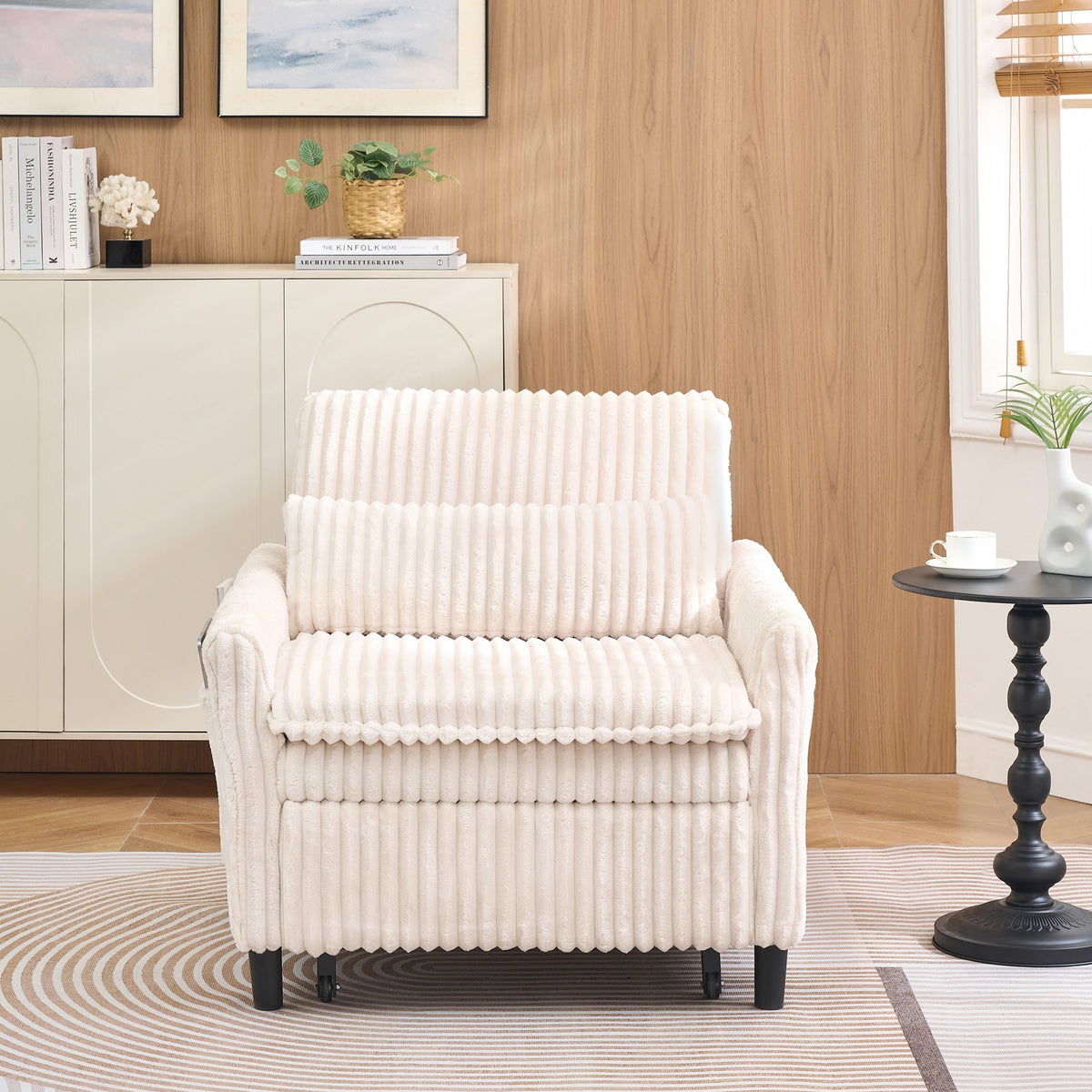 Beige sofa bed - detail