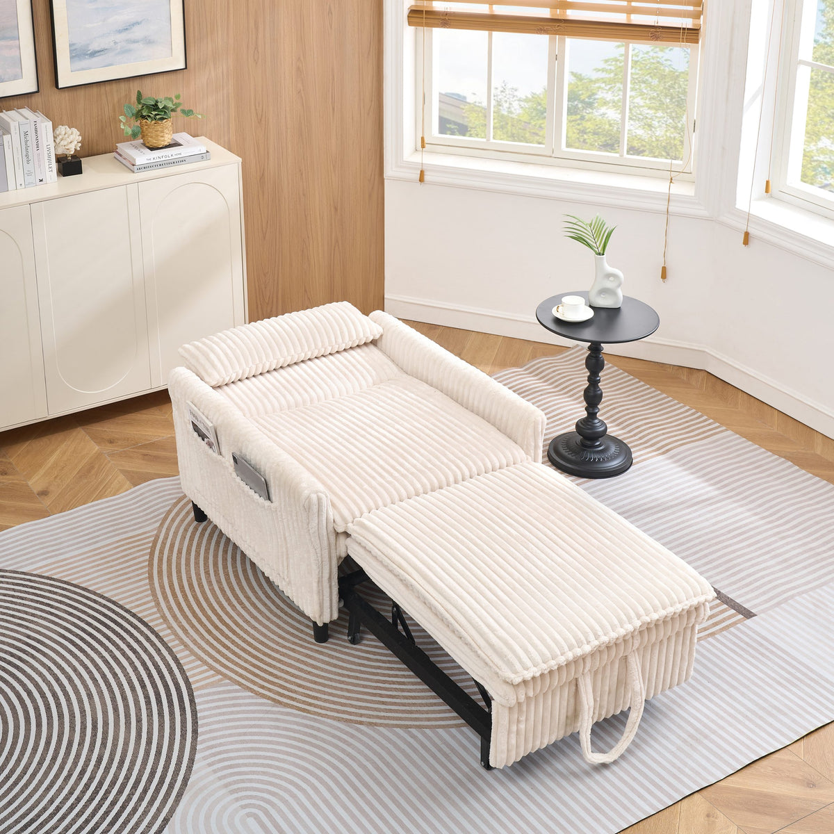Beige sofa bed - detail