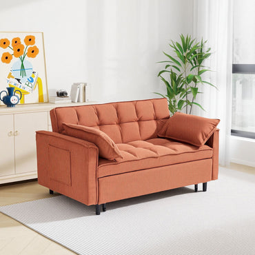 Orange sofa bed - detail
