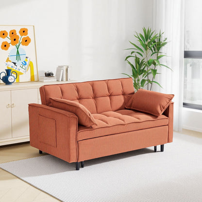 Orange sofa bed - detail