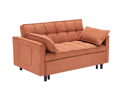 Orange sofa bed - detail