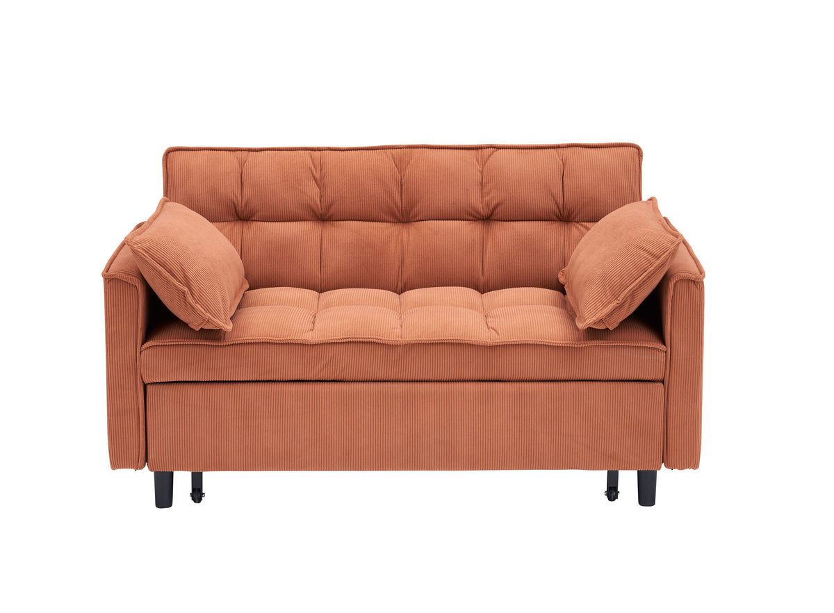 Orange sofa bed - detail