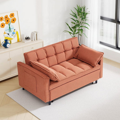 Orange sofa bed - detail