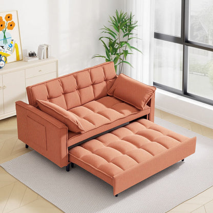Orange sofa bed - detail
