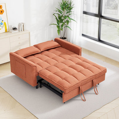 Orange sofa bed - detail