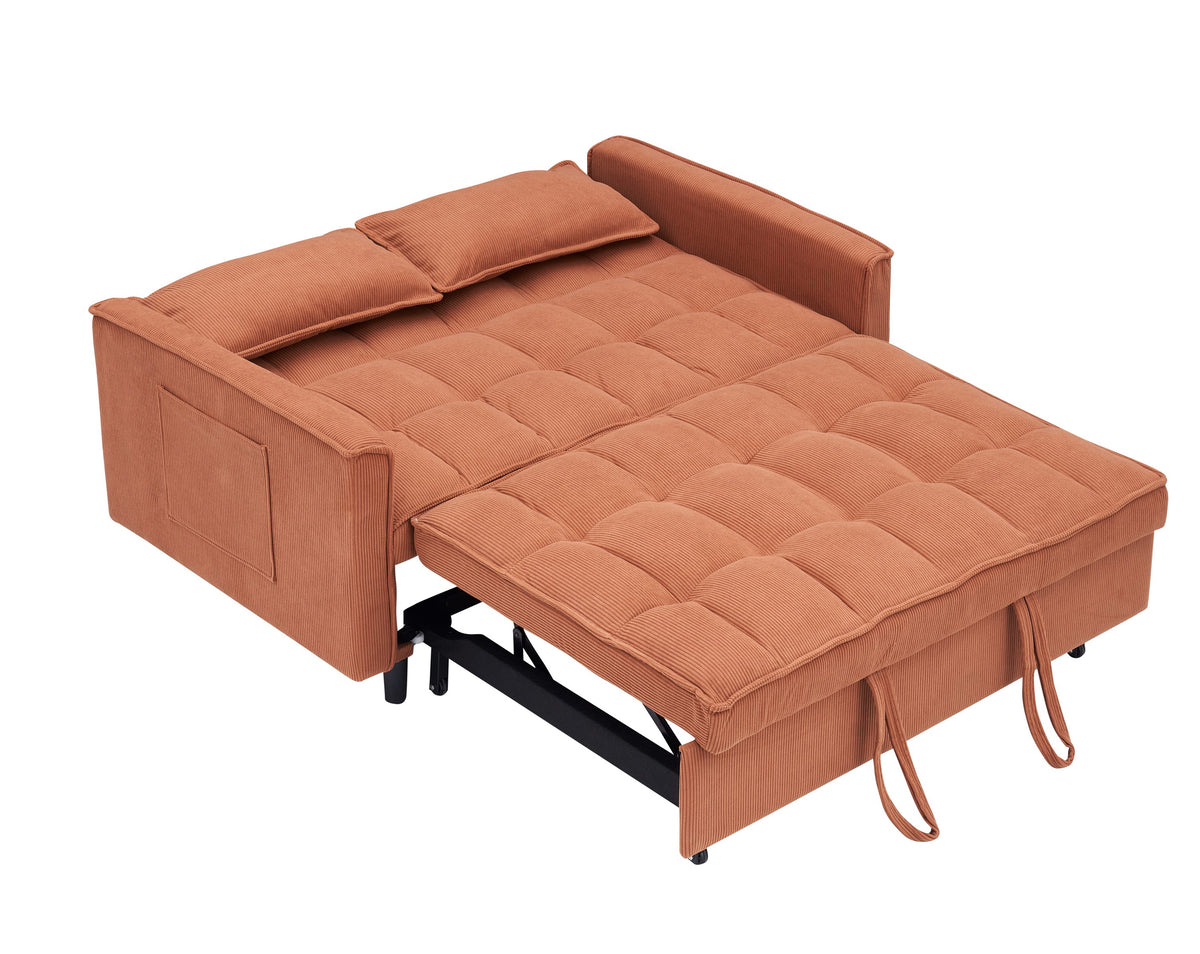Orange sofa bed - detail