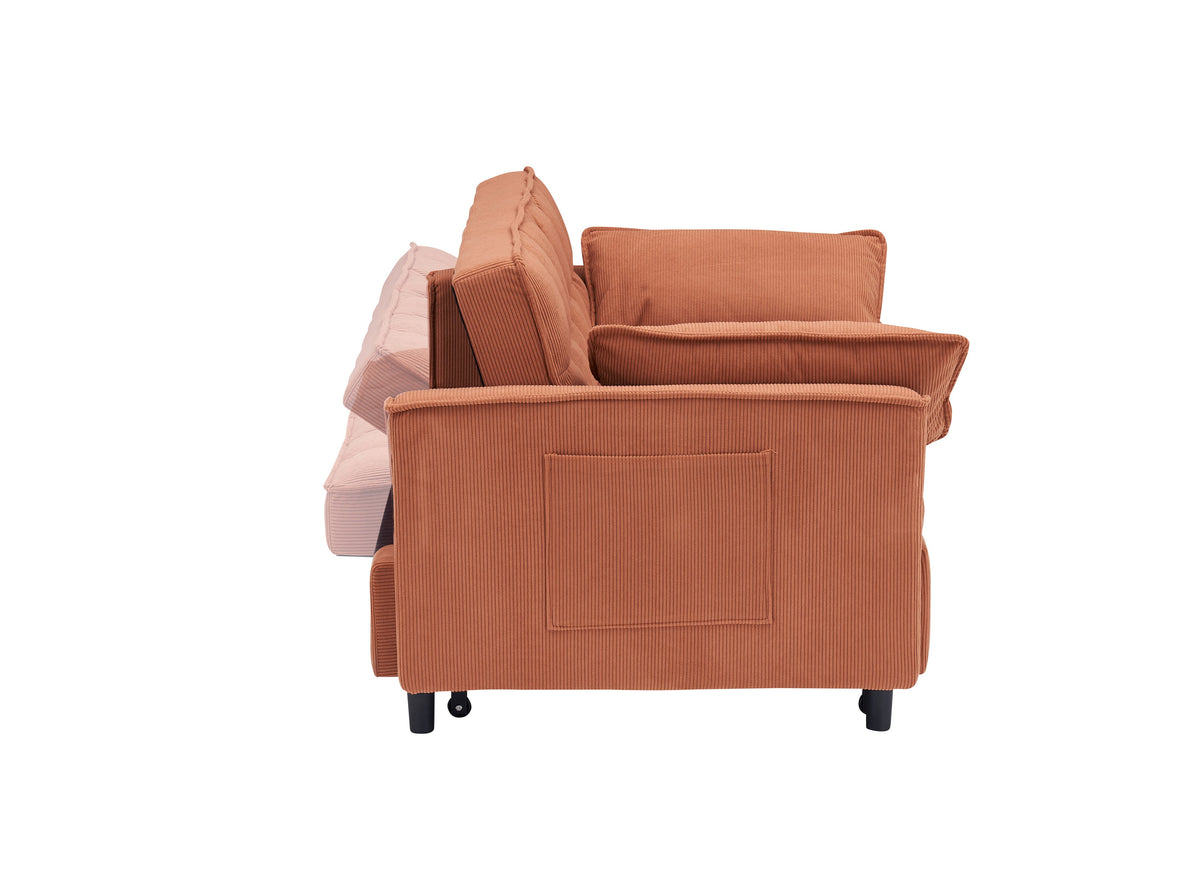 Orange sofa bed - detail