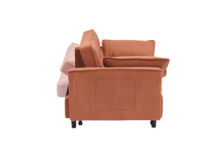 Orange sofa bed - detail