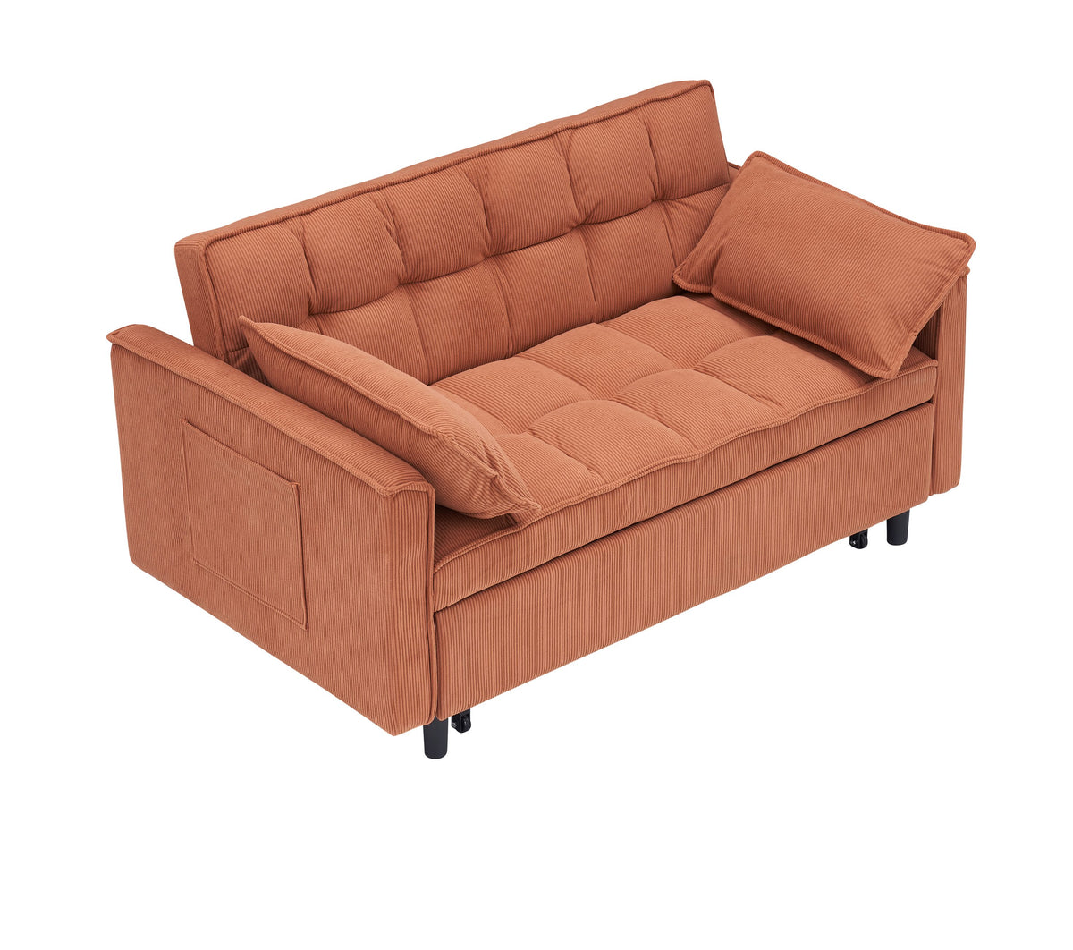 Orange sofa bed - detail