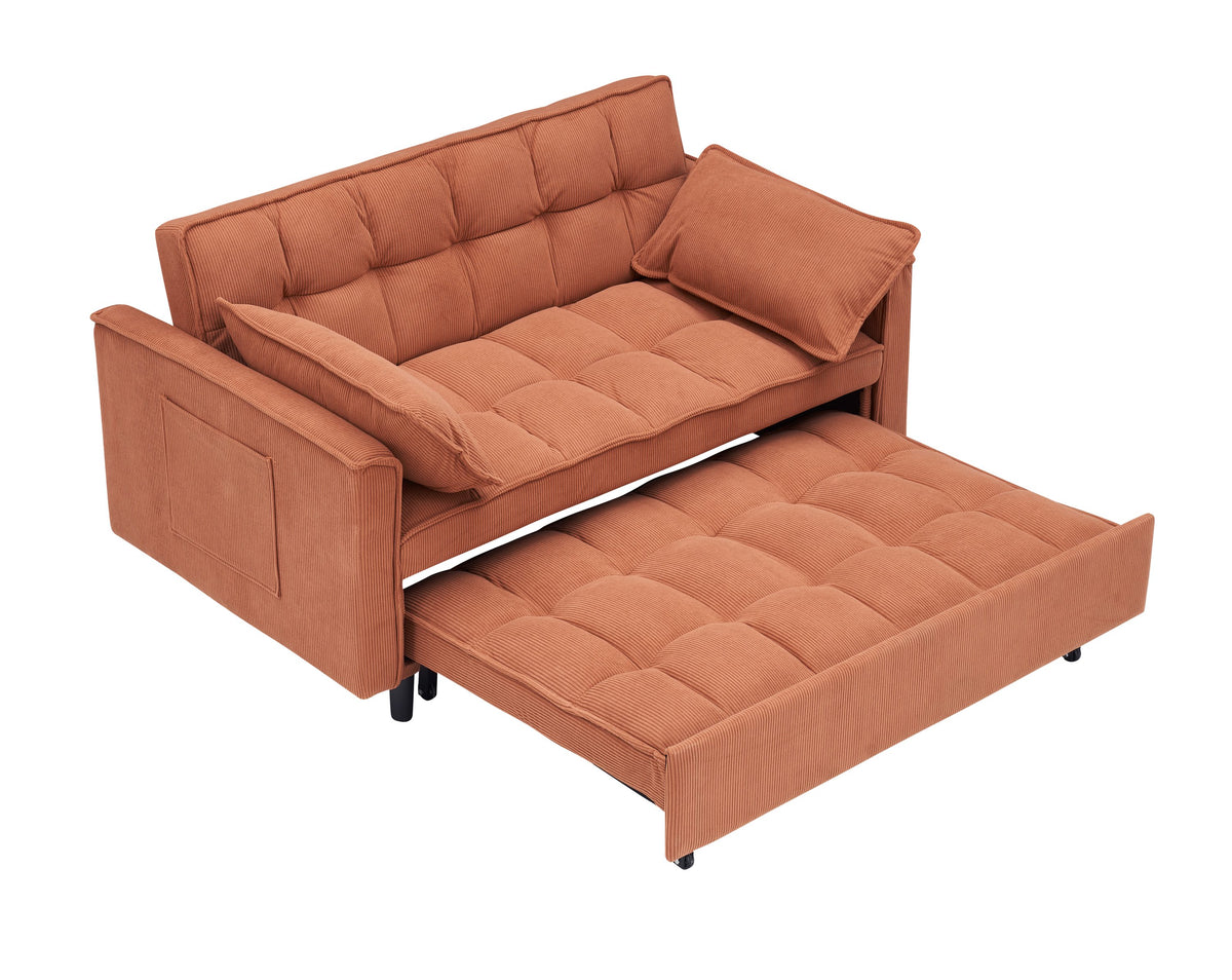 Orange sofa bed - detail