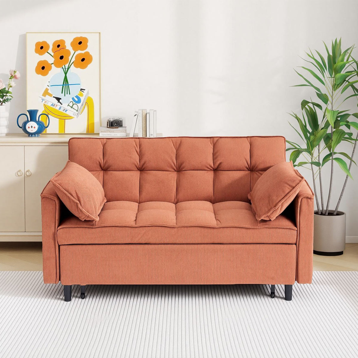 Orange sofa bed - main