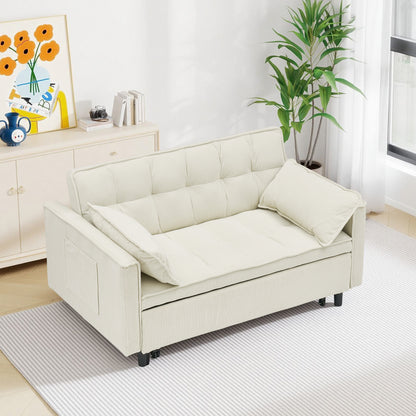 Beige sofa bed - detail