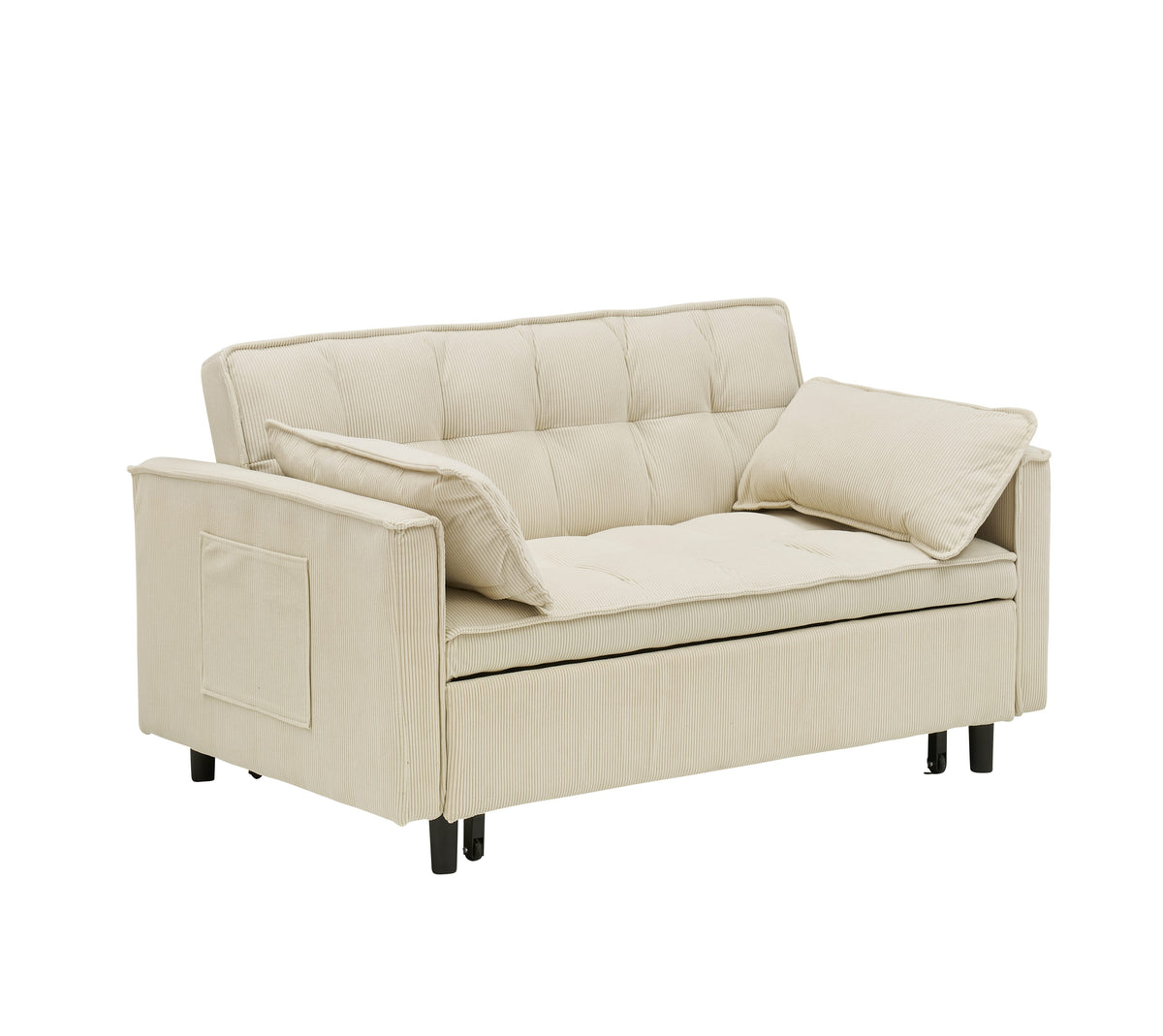 Beige sofa bed - detail