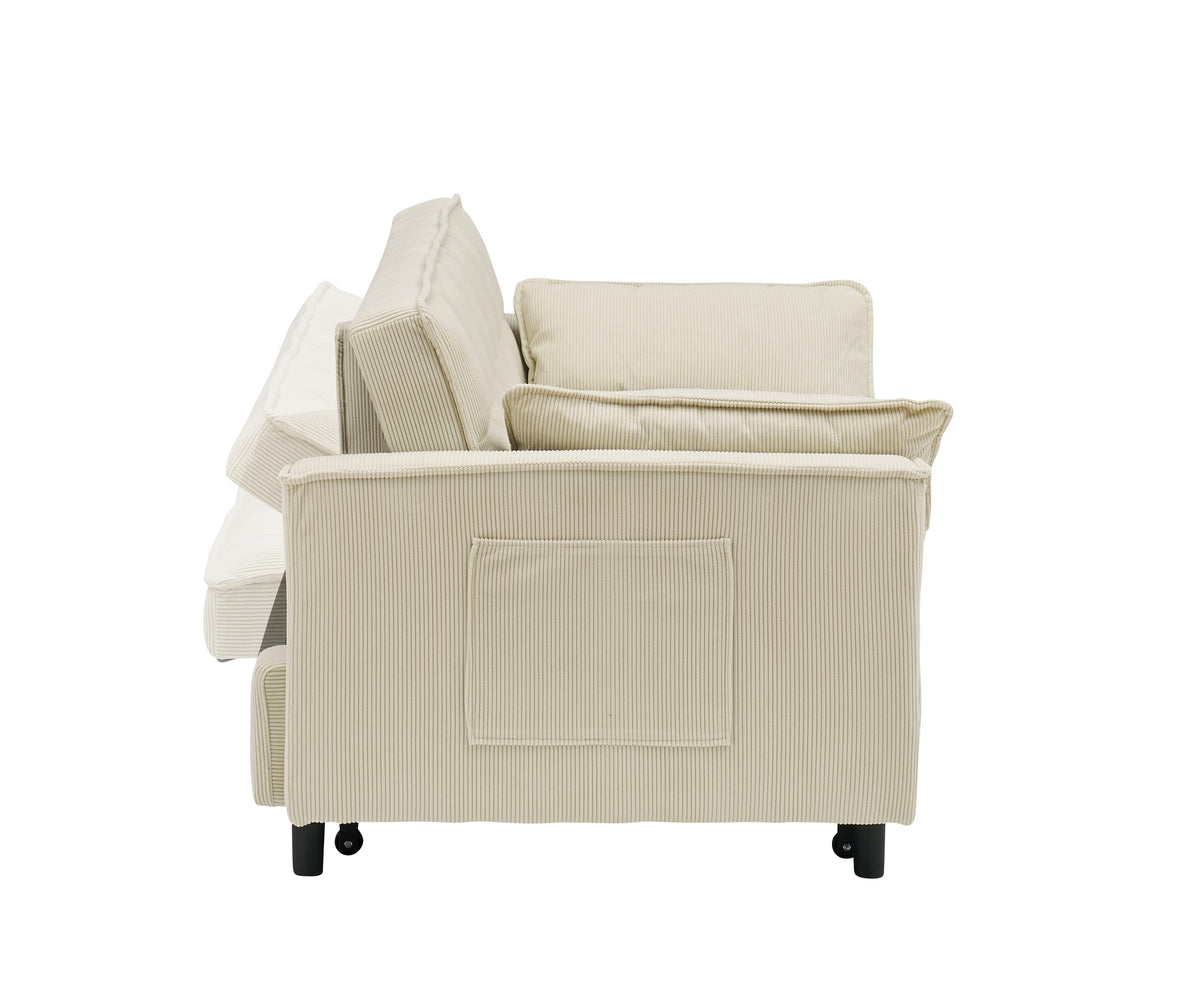 Beige sofa bed - detail