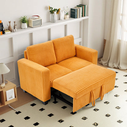 Orange sofa bed - detail