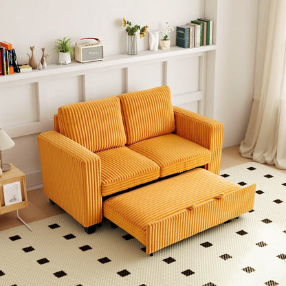 Orange sofa bed - detail
