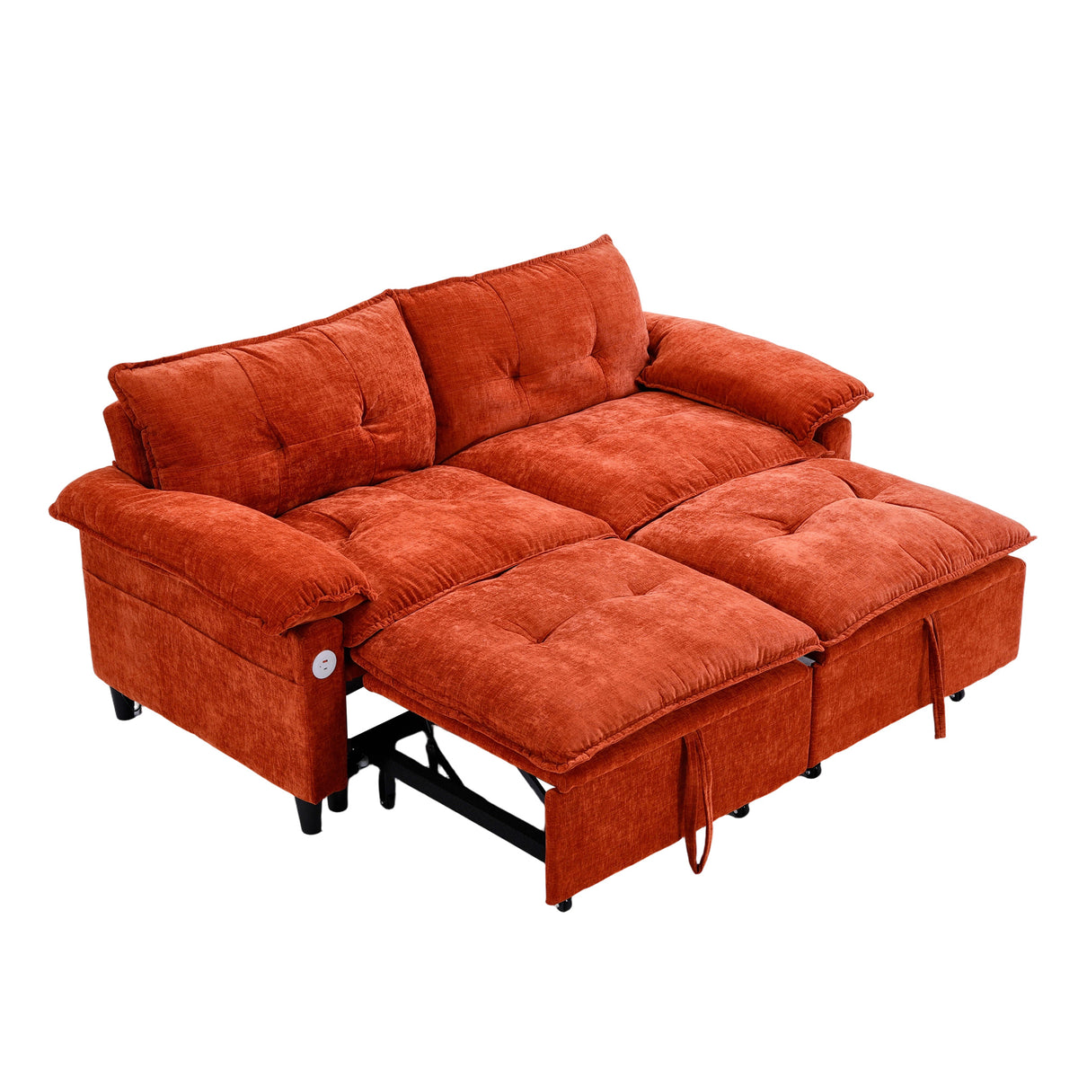 Orange sofa bed - detail