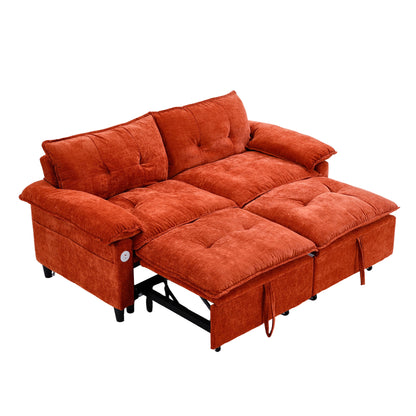 Orange sofa bed - detail