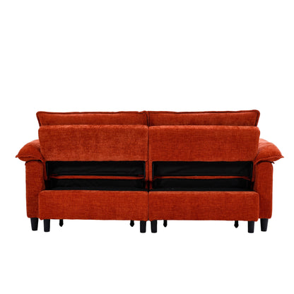 Orange sofa bed - detail