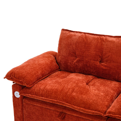 Orange sofa bed - detail