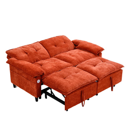 Orange sofa bed - detail