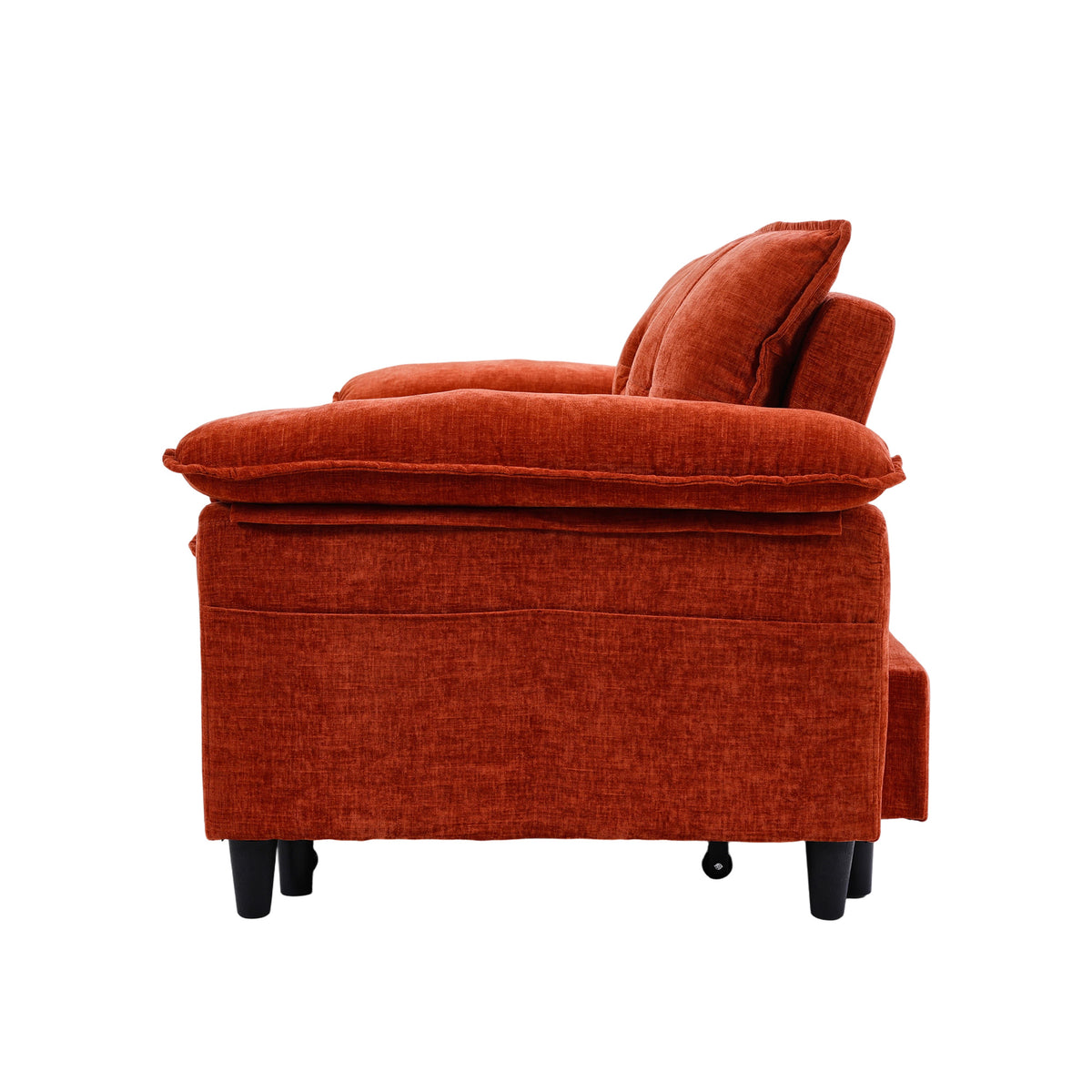 Orange sofa bed - detail