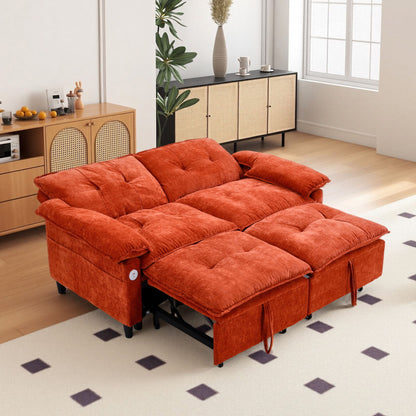 Orange sofa bed - detail
