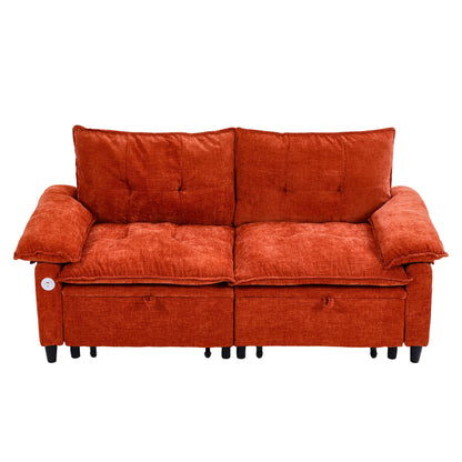 Orange sofa bed - detail