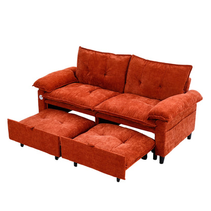 Orange sofa bed - detail