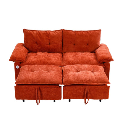 Orange sofa bed - detail