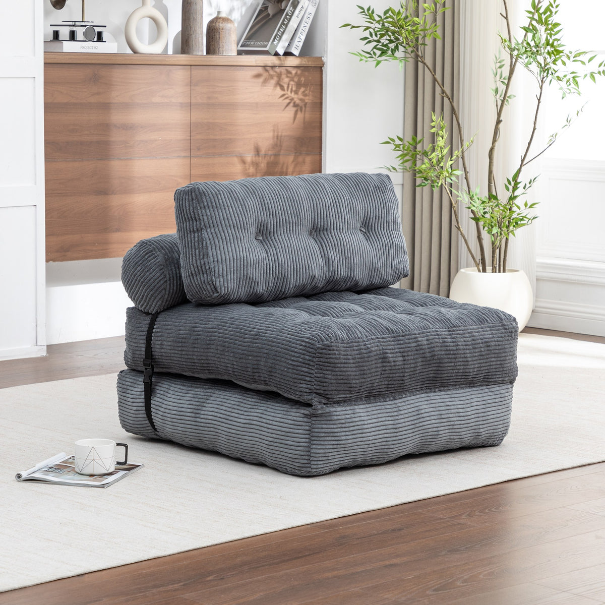 Green / Dark Blue / Dark Gray sofa bed - detail