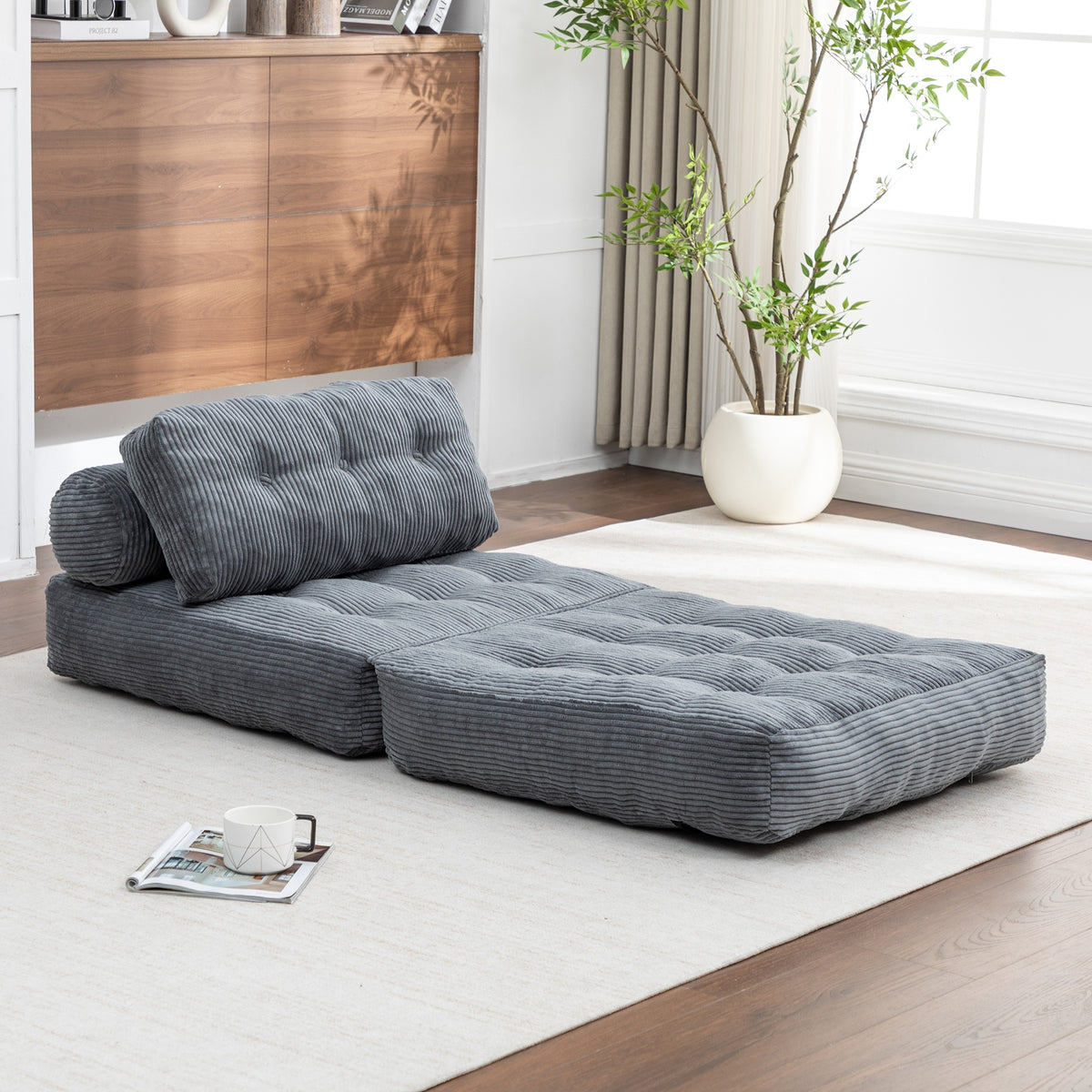 Green / Dark Blue / Dark Gray sofa bed - detail
