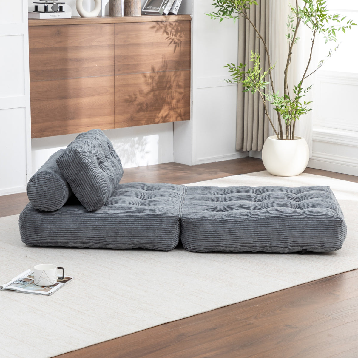 Green / Dark Blue / Dark Gray sofa bed - detail