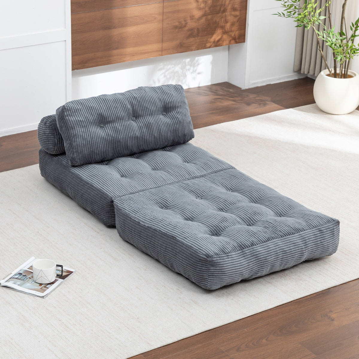 Green / Dark Blue / Dark Gray sofa bed - detail