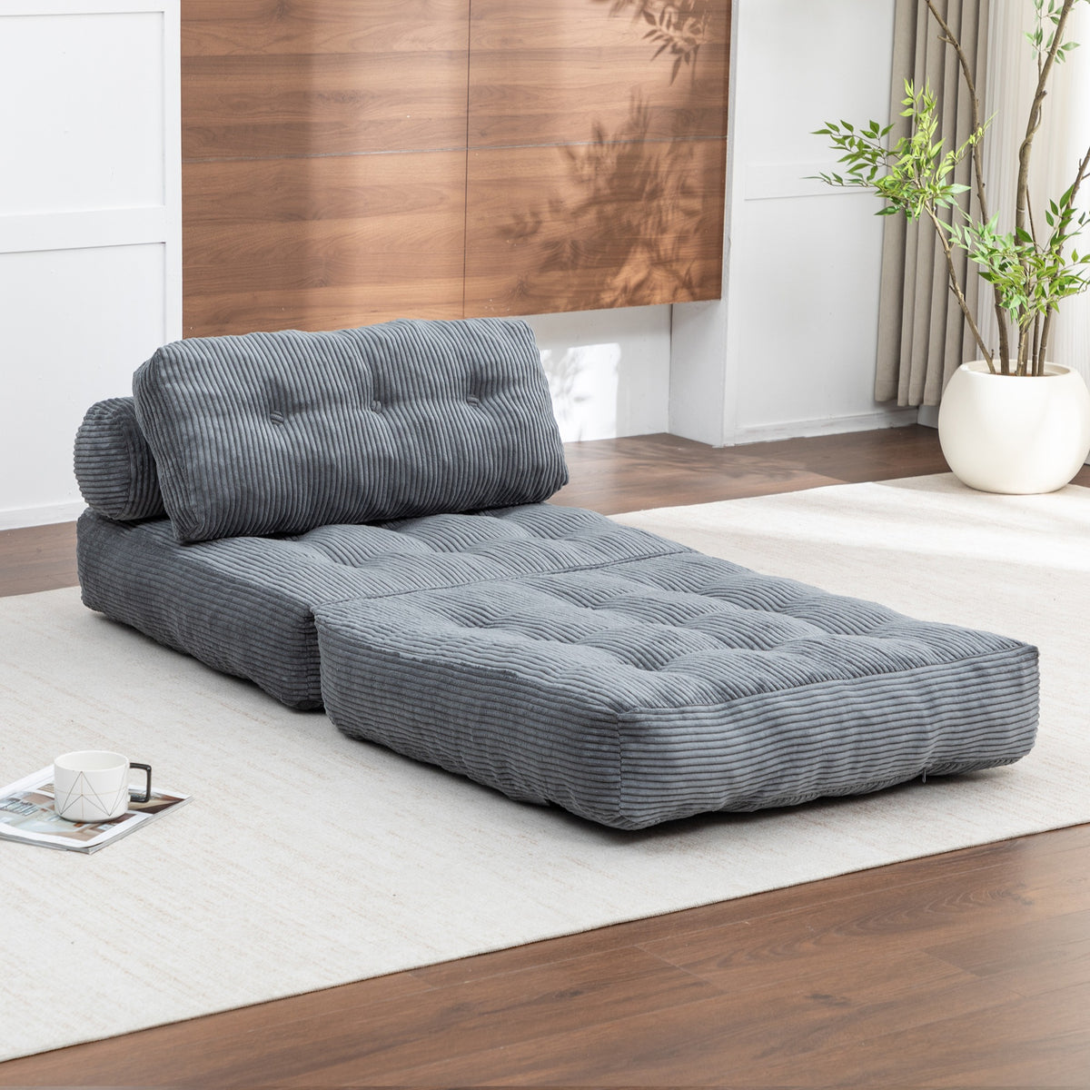 Green / Dark Blue / Dark Gray sofa bed - detail