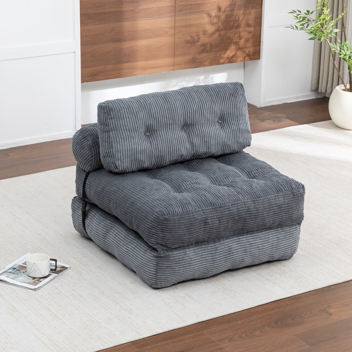 Green / Dark Blue / Dark Gray sofa bed - detail