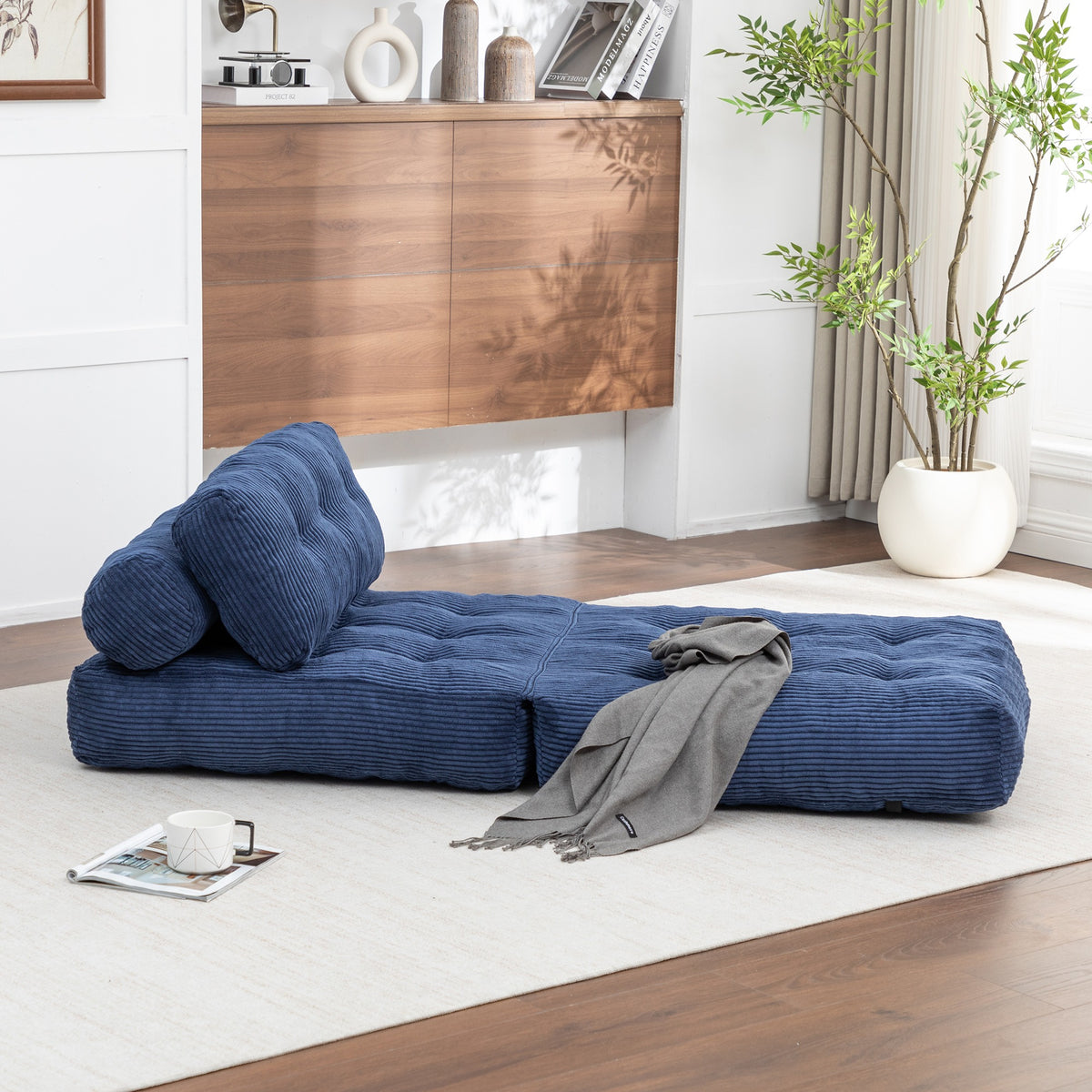 Green / Dark Blue / Dark Gray sofa bed - detail