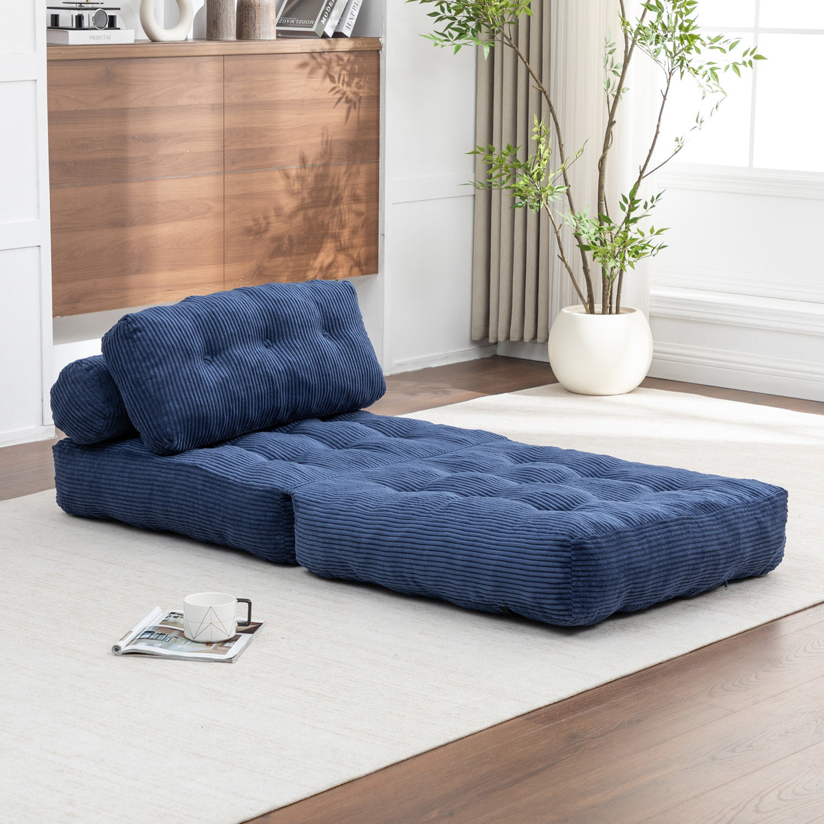 Green / Dark Blue / Dark Gray sofa bed - detail