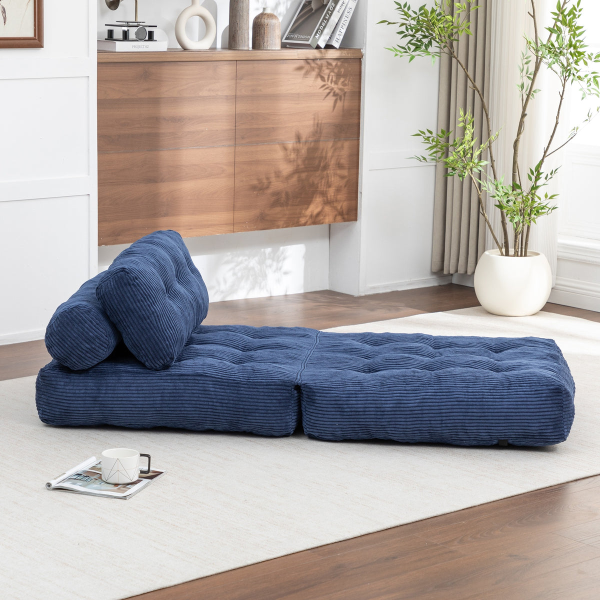 Green / Dark Blue / Dark Gray sofa bed - detail