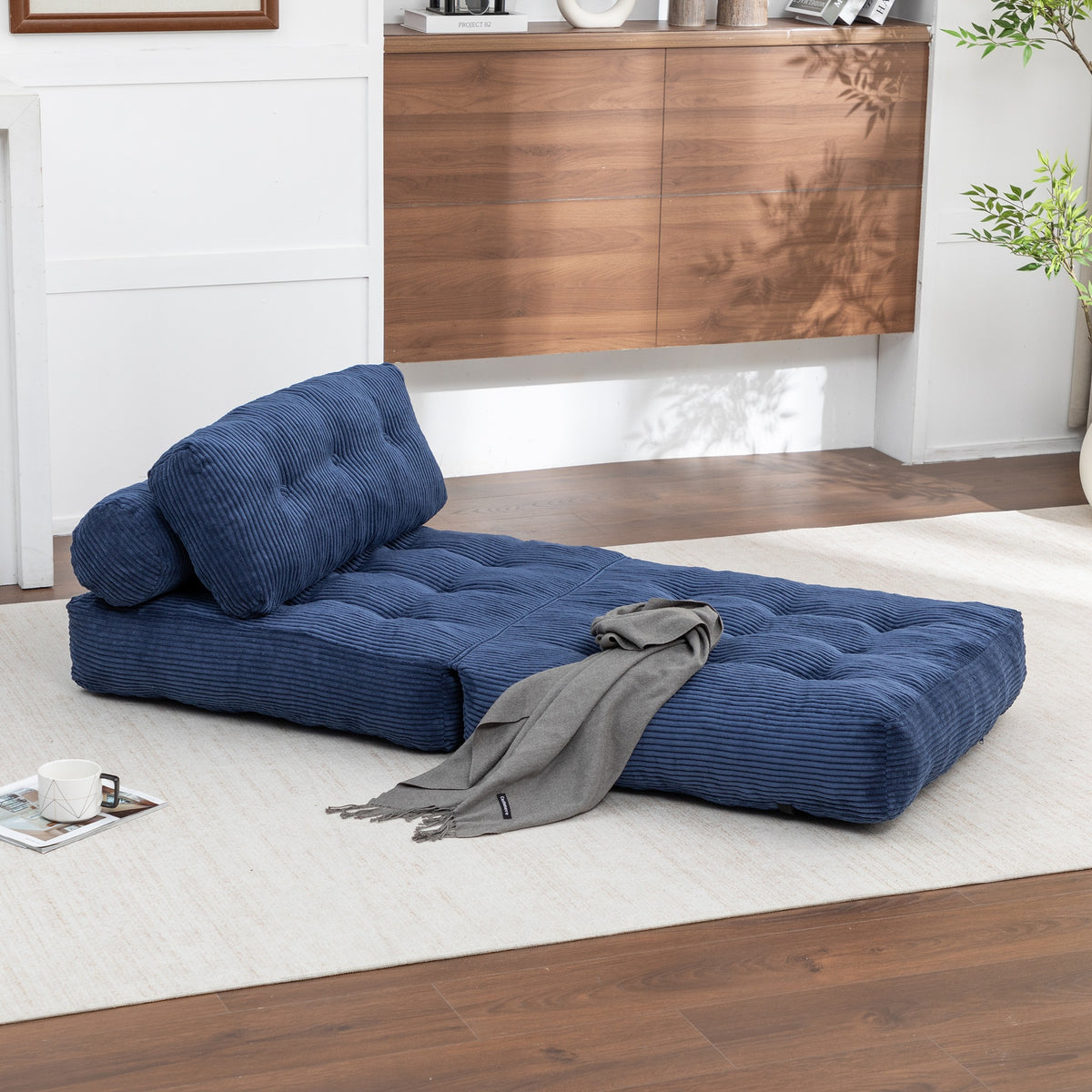 Green / Dark Blue / Dark Gray sofa bed - detail