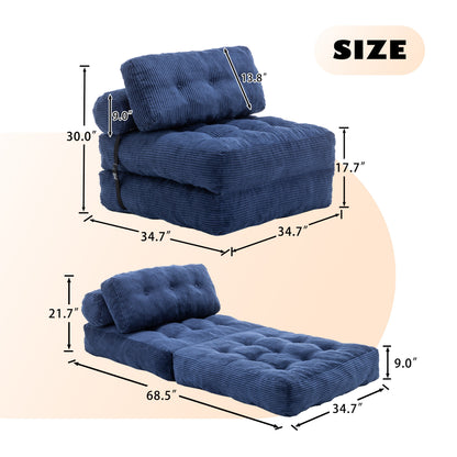 Green / Dark Blue / Dark Gray sofa bed - detail